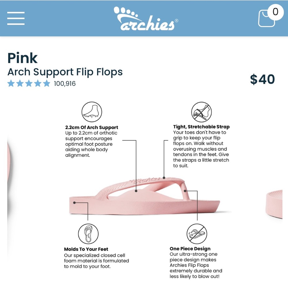 Archies Women's Pink Sandals - Picture 3 of 6